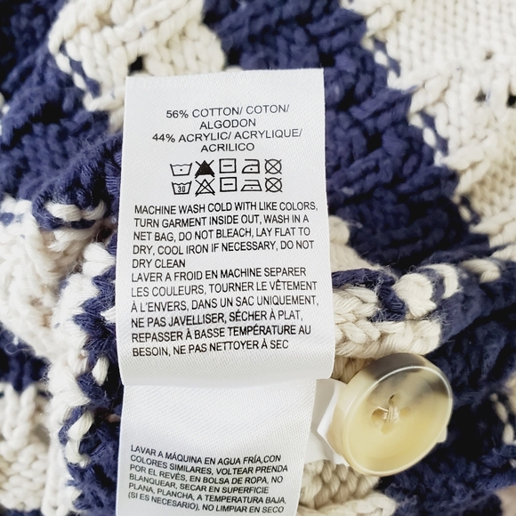 Lucky Brand Striped Slouchy Knit Cardigan XXL Long Sleeve Button Front Sweater - Picture 11 of 13